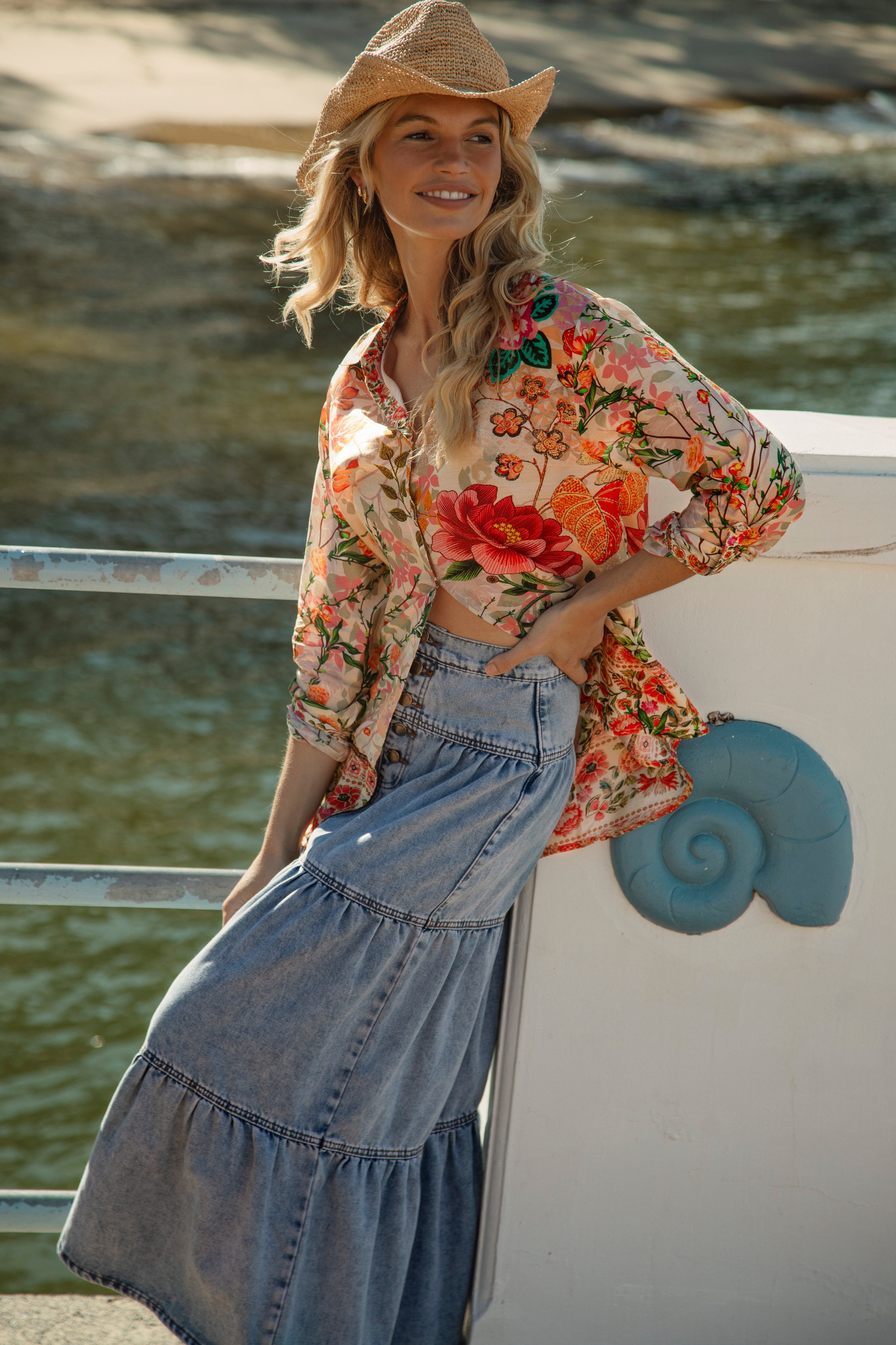 Spring Daze Shirt featuring bold floral pattern
