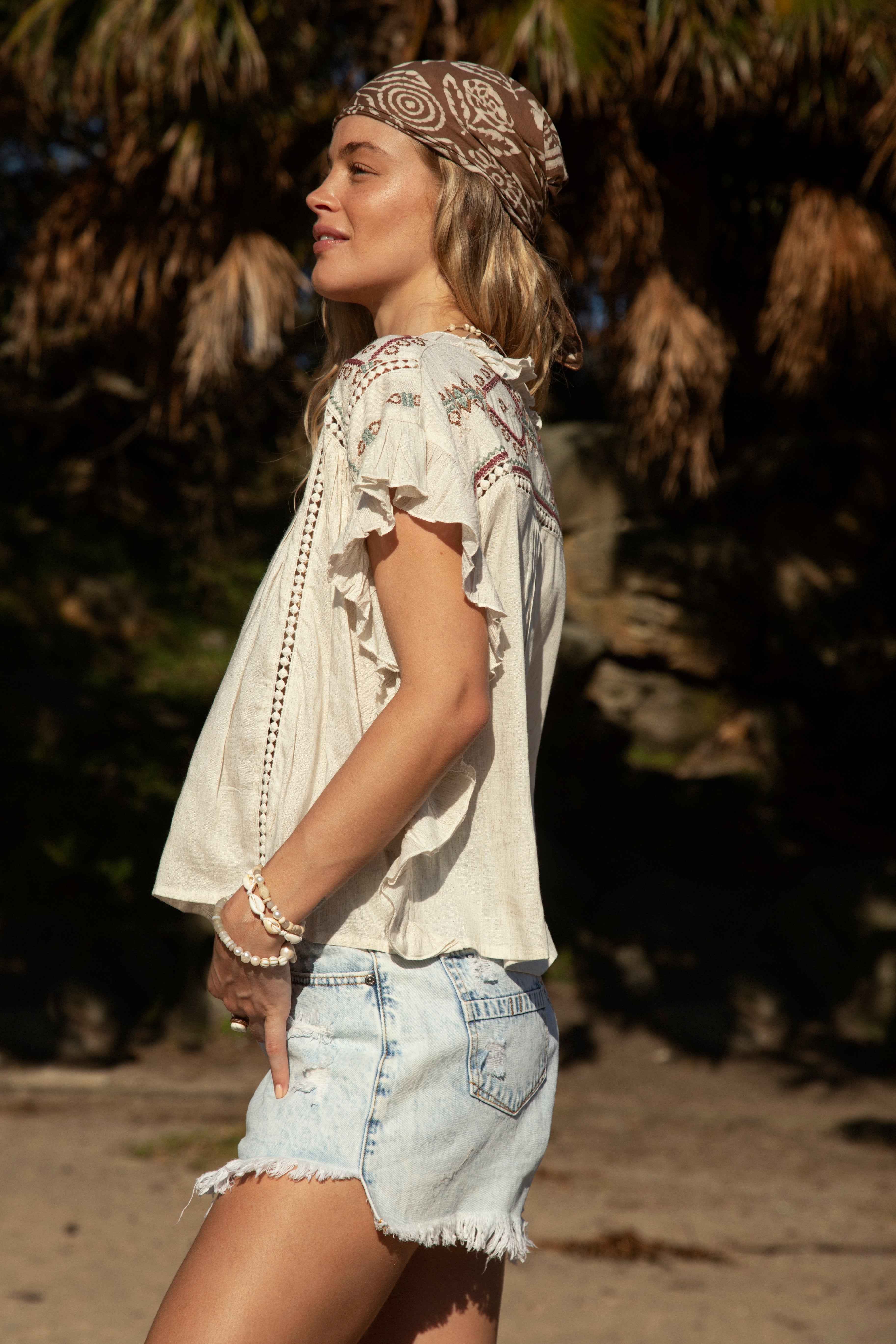 Stella Tie Top Shell Side View