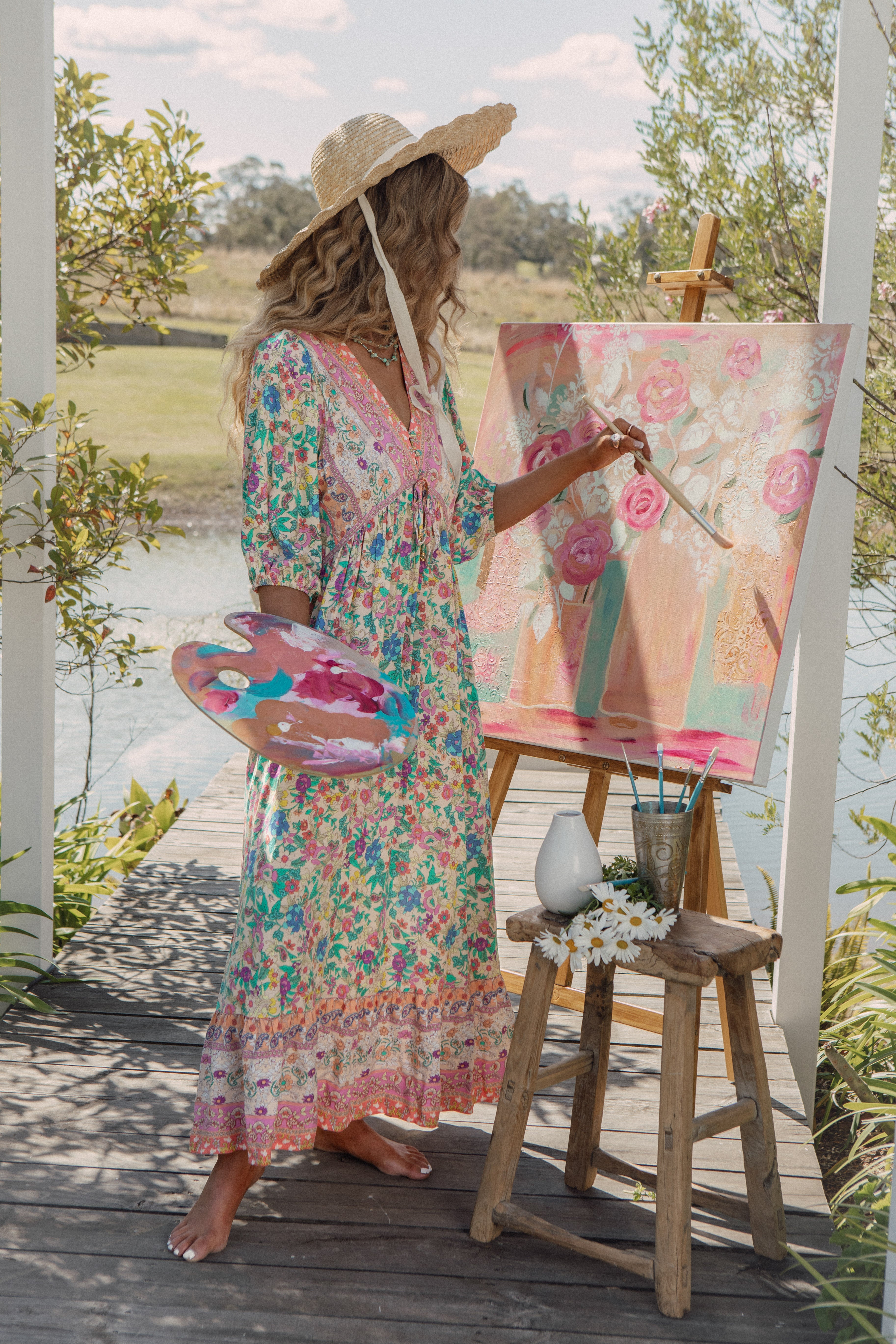 Stevie Maxi Dress Poet Front View