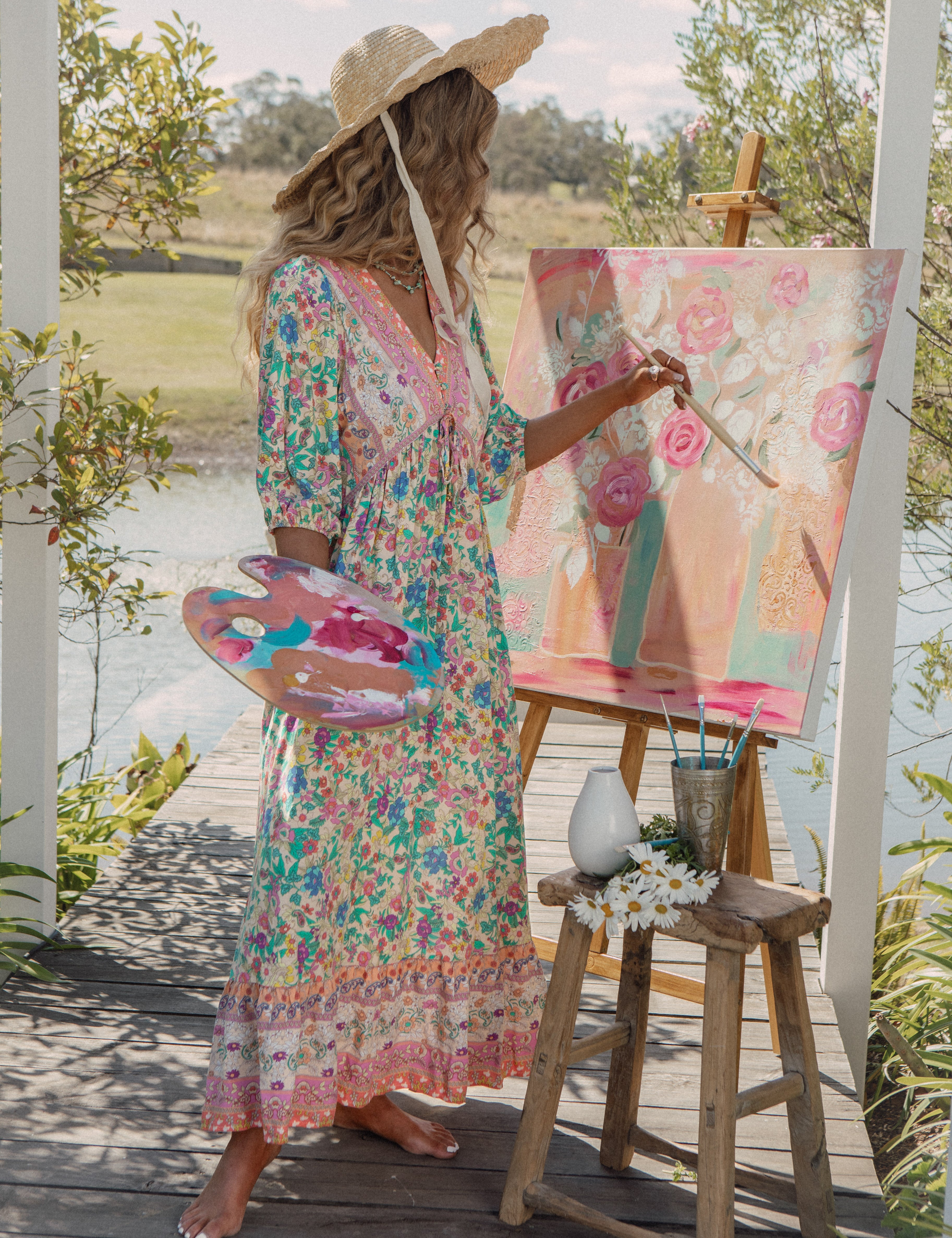 Stevie Maxi Dress Poet Front View