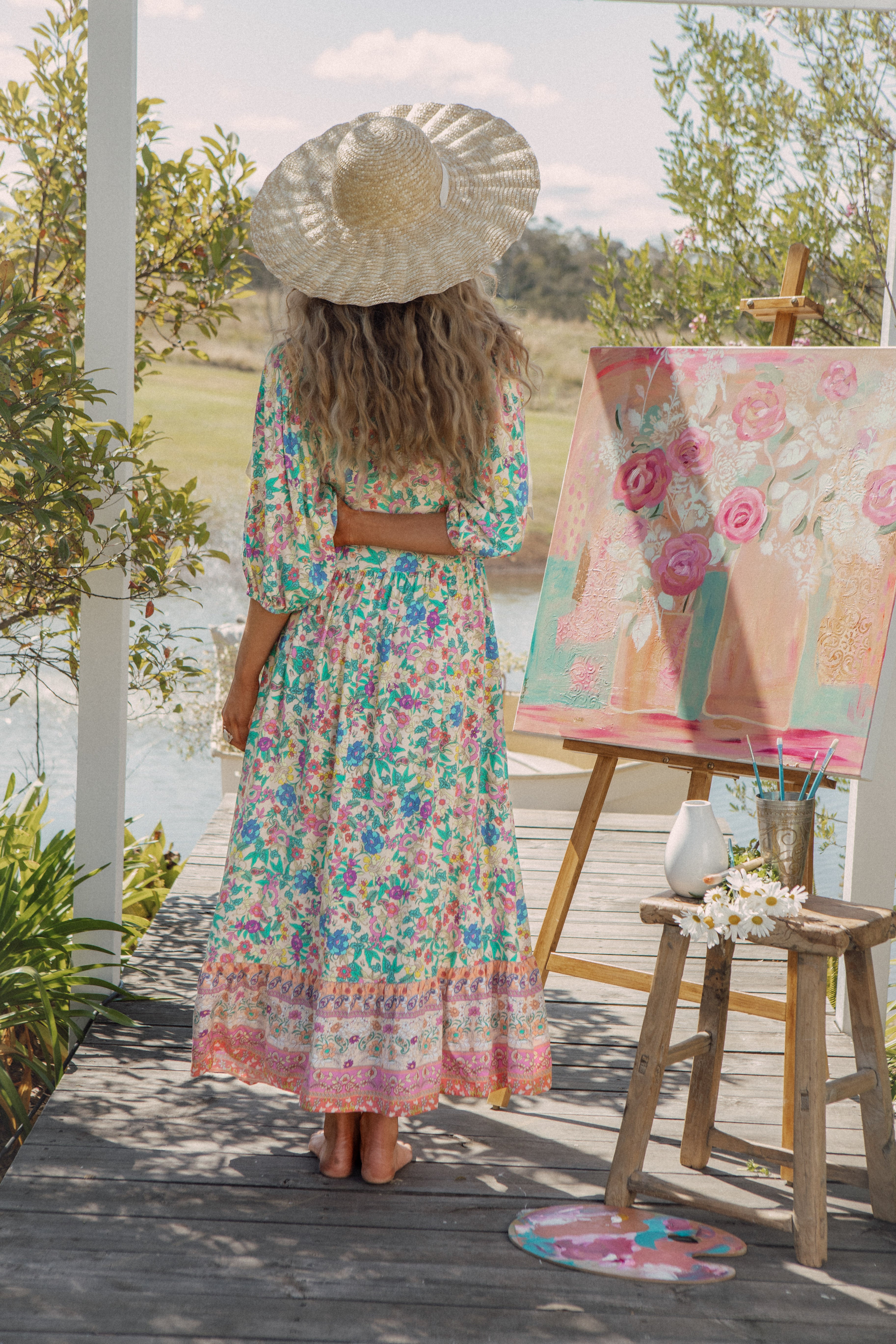 Stevie Maxi Dress Poet Rear View