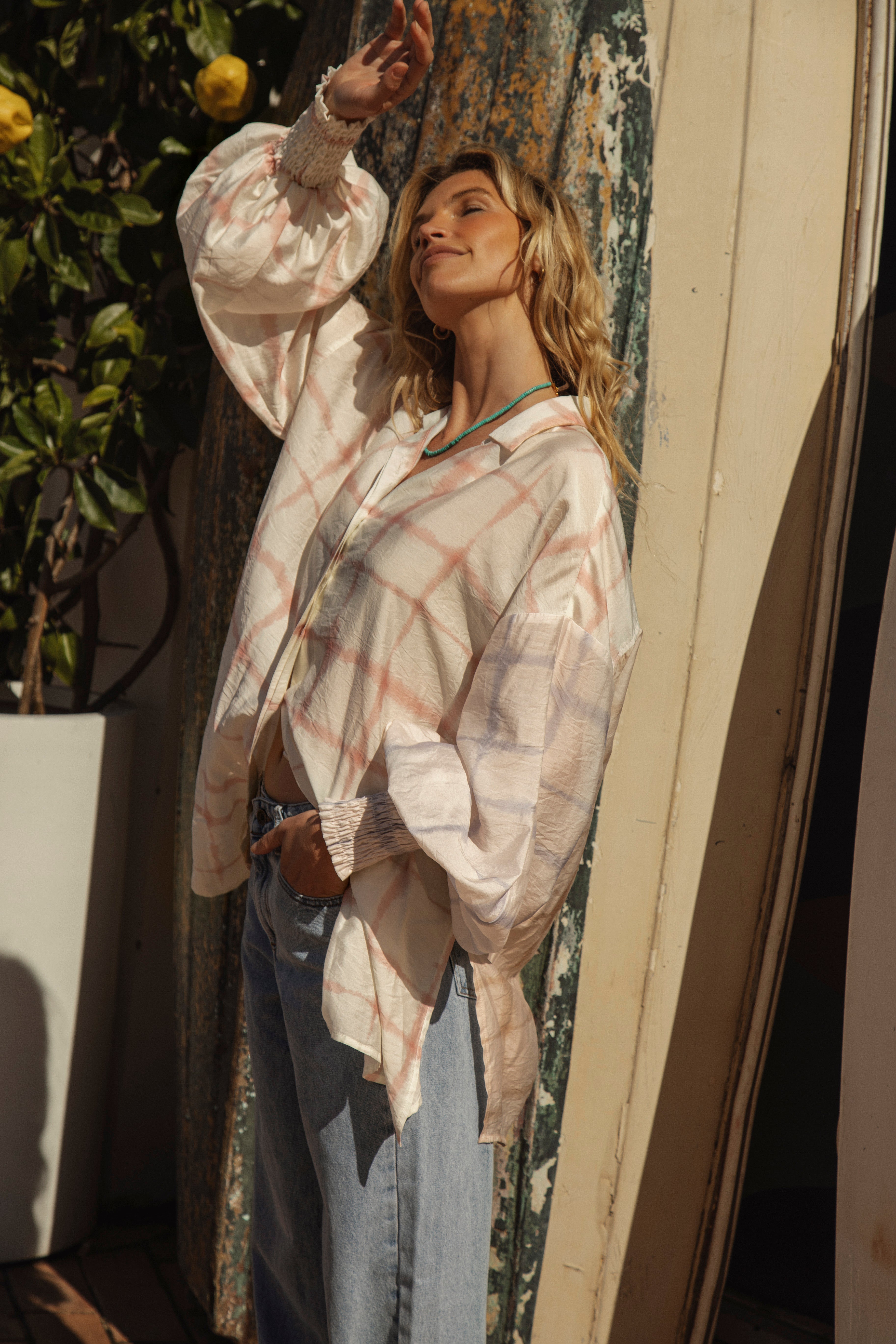 Stevie Shirt Daydream featuring checkered pattern and oversize fit