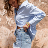 Summer Essential Linen Shirt Cornflower Blue - classic linen shirt in stunning blue colourway