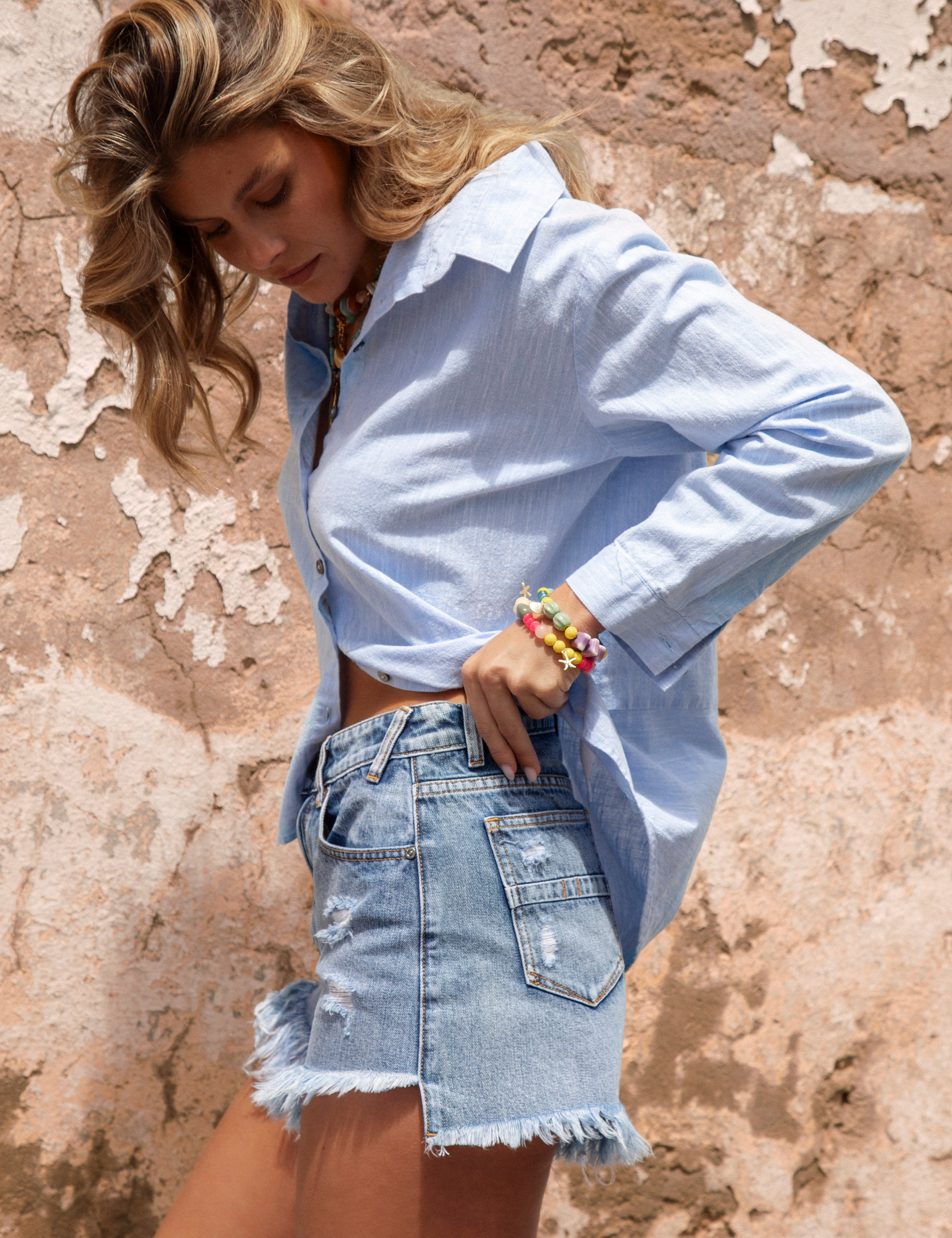 Summer Essential Linen Shirt Cornflower Blue - classic linen shirt in stunning blue colourway