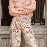⁠Sundown Barrel Jean - showcasing boho pattern and tie closure