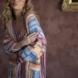 Sweetness Stripe Cardigan features multi-coloured stripe pattern, open style and statement pockets