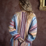 Sweetness Stripe Cardigan - rear view showcasing rainbow stripe pattern