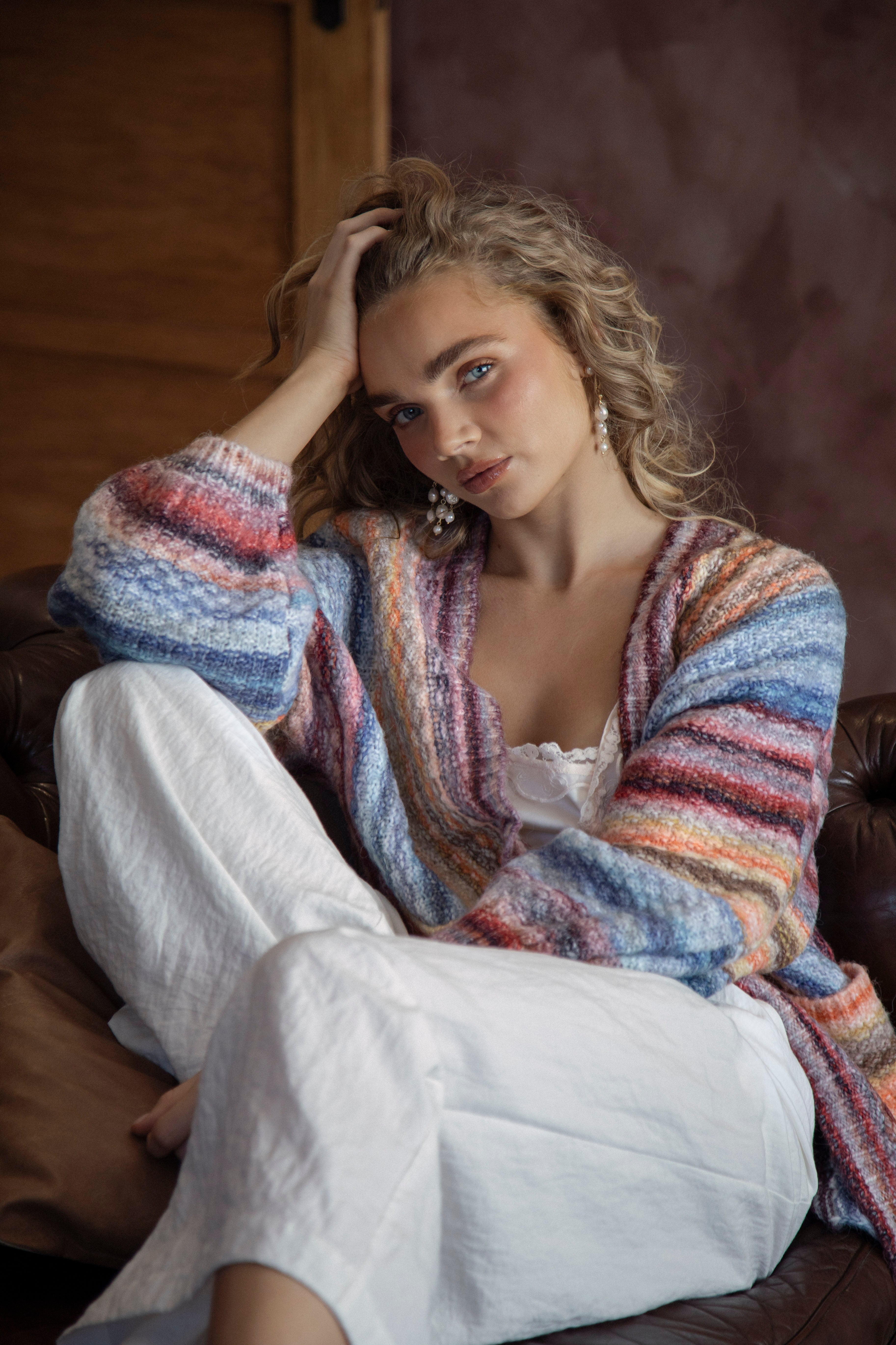 Sweetness Stripe Cardigan - cosy warm cardigan with open style