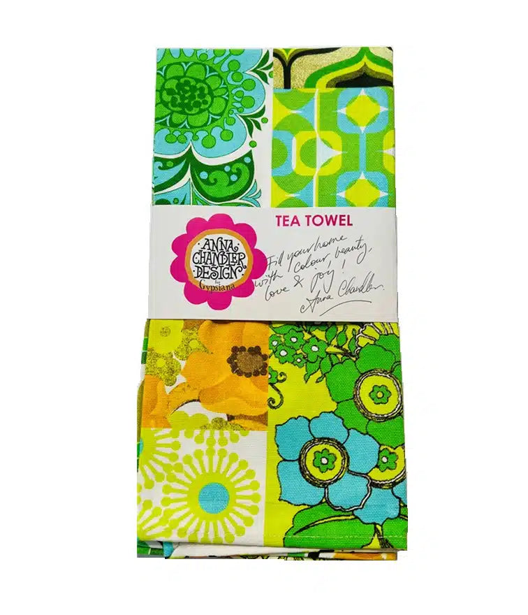 Tea Towel - 70's Green