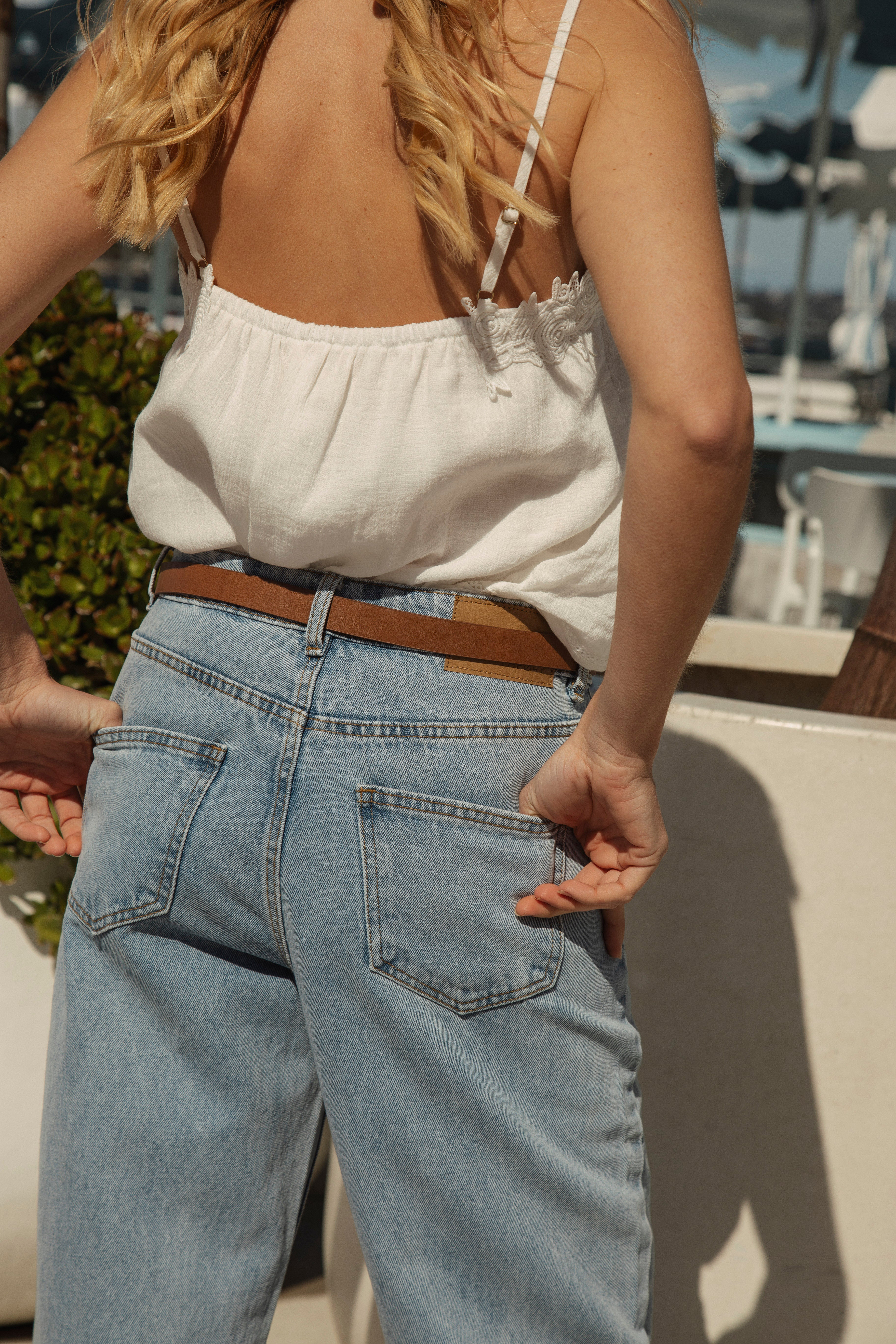Tess Bamboo Buckle Belt Rear View