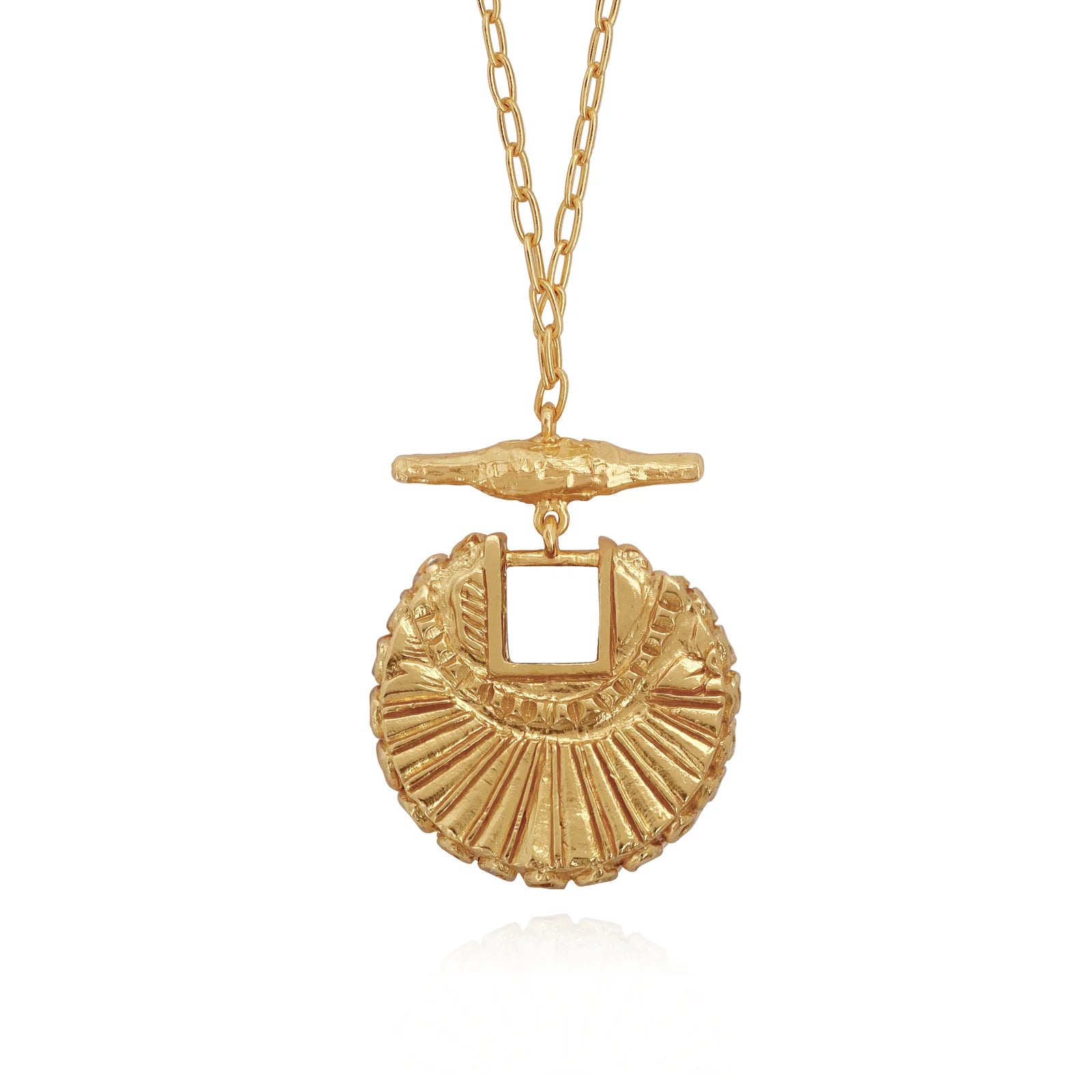 The Golden Compass Necklace on white background