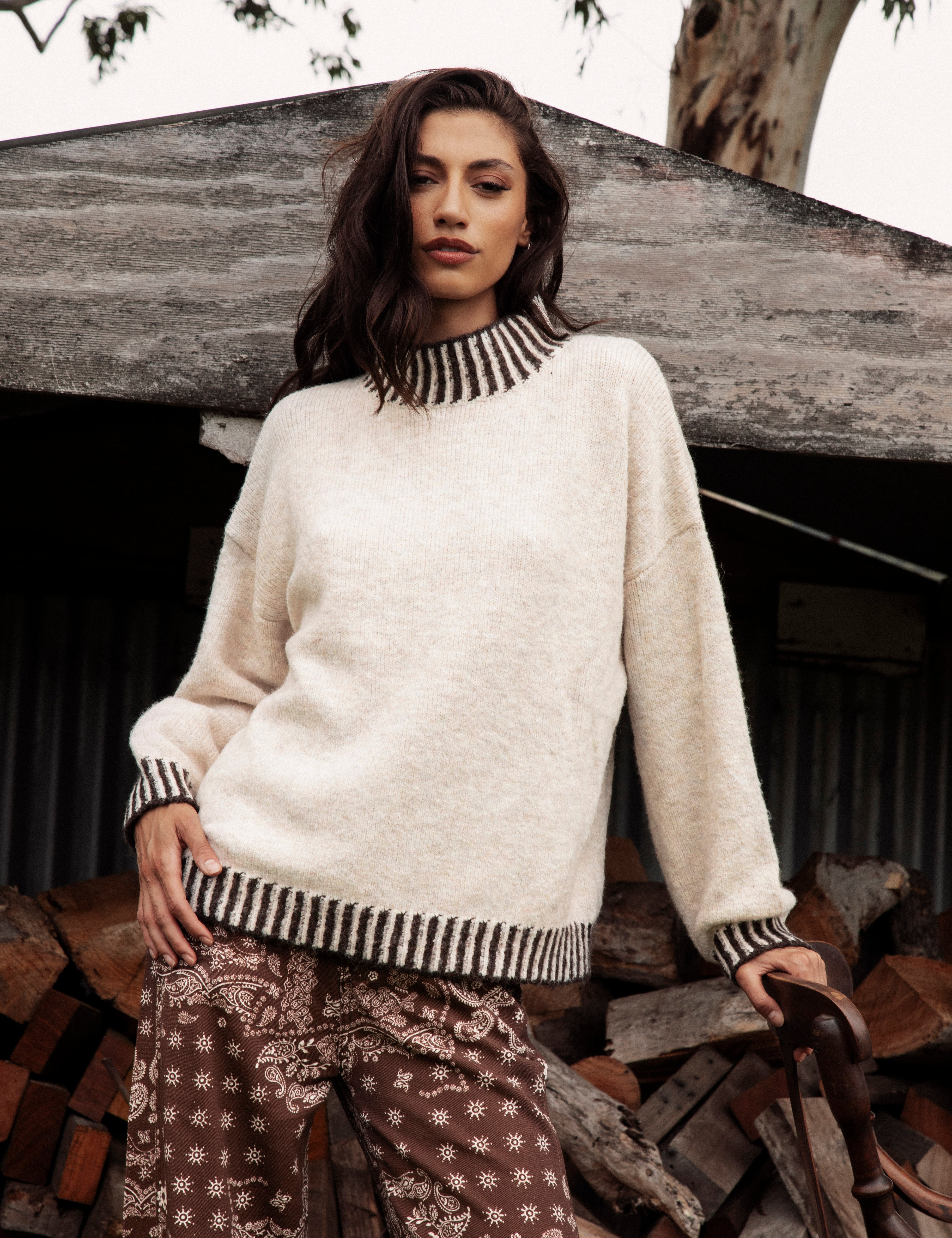Tilly Knit - Chocolate Stripe