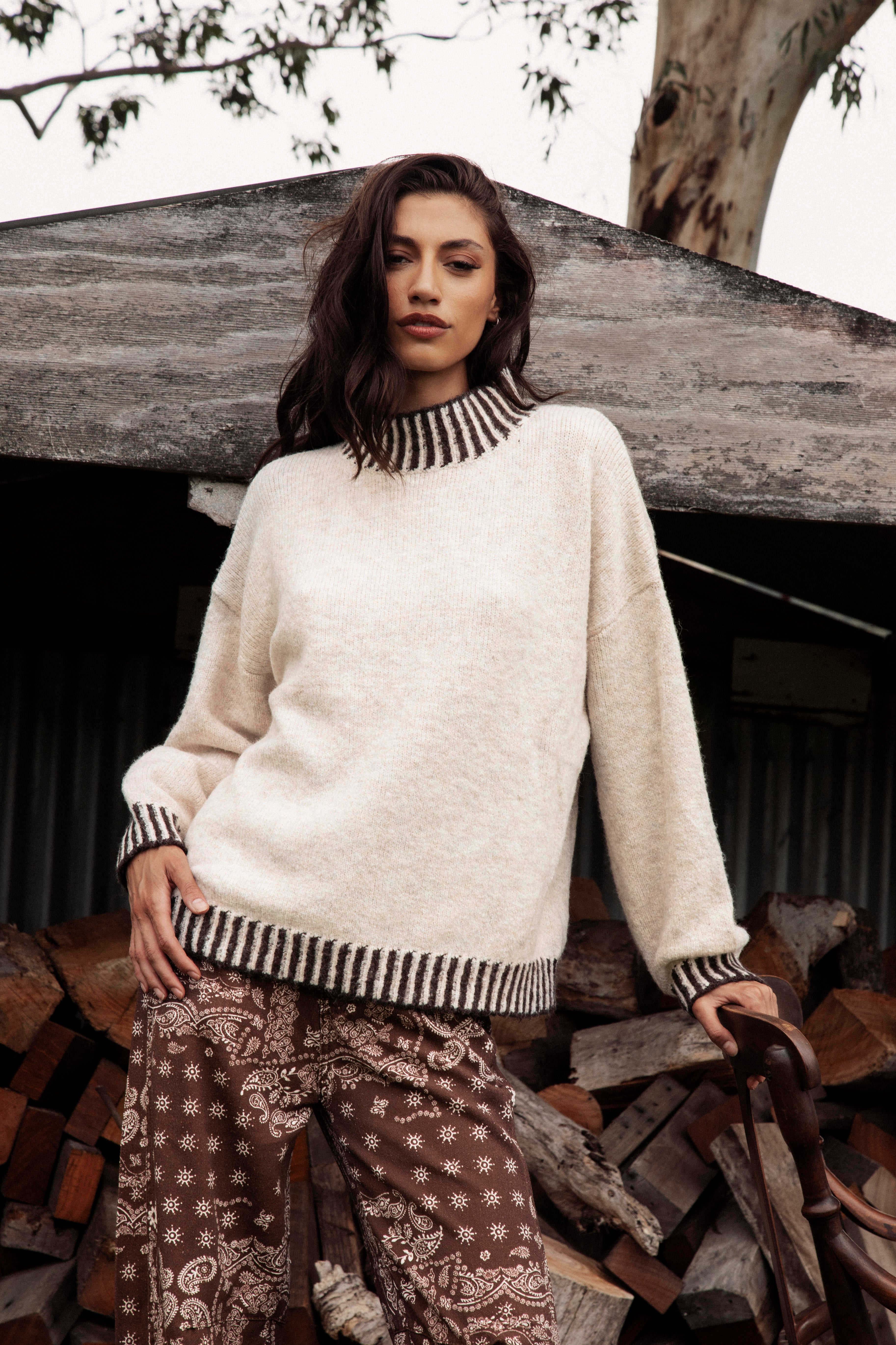 Tilly Knit - Chocolate Stripe