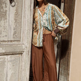 Tuscan Riviera Pants Bronze - wide leg pant with relaxed style