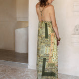 Tuscan Summer Sundress - rear view showcasing tie closure