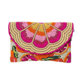 Sunset Bloom Beaded Clutch