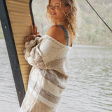Vanilla Stripe Cardigan - longline striped cardigan with textured knit.