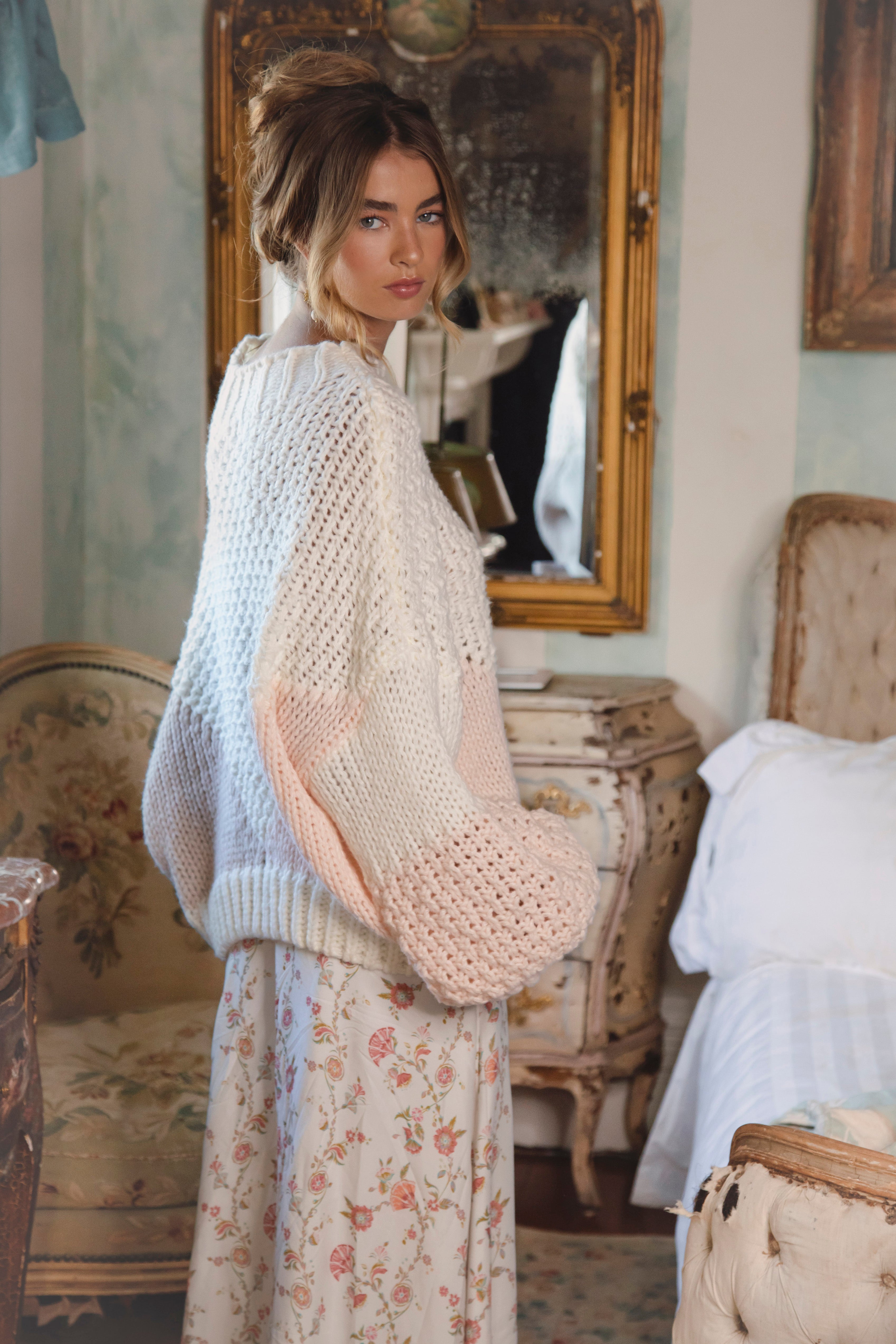 Vintage Romance Knit - side and rear view.