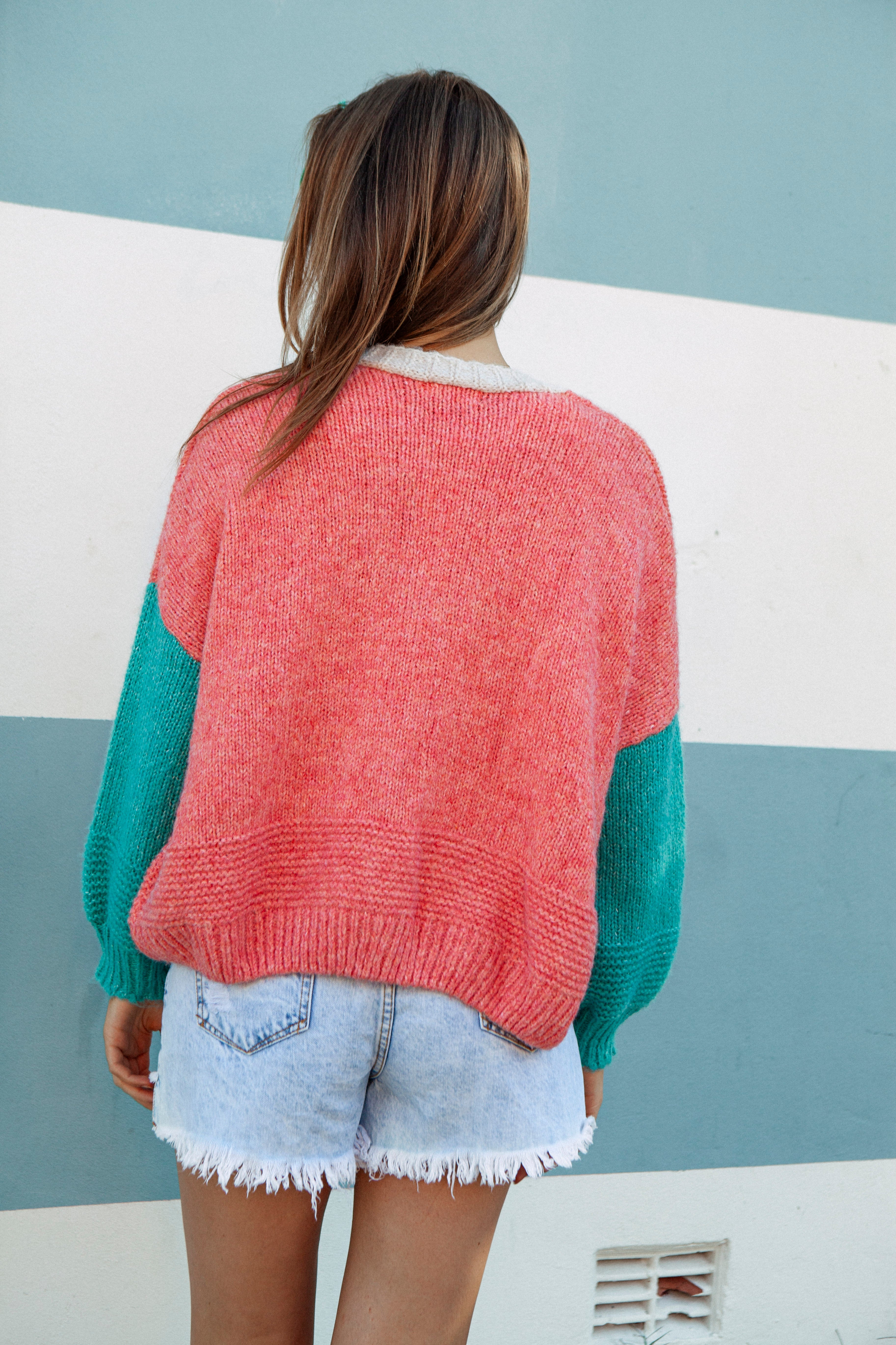 Watermelon Sugar Cardigan. Rear View.