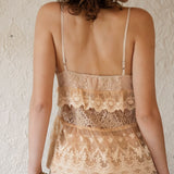 Whimsy Camisole Nude Lace - rear view showcasing lace detail