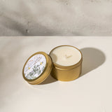 Hand Poured Soy Candle in Travel Tin - Brass