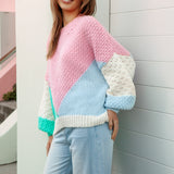 Wrangler Knit Candy - multi-coloured jumper with chunky knit and oversized feel.