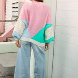Wrangler Knit Candy - rear view showcasing oversized fit and geometric pattern
