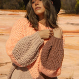 Wrangler Knit Dune. Chunky knit sweater in contrasting geometric pattern.