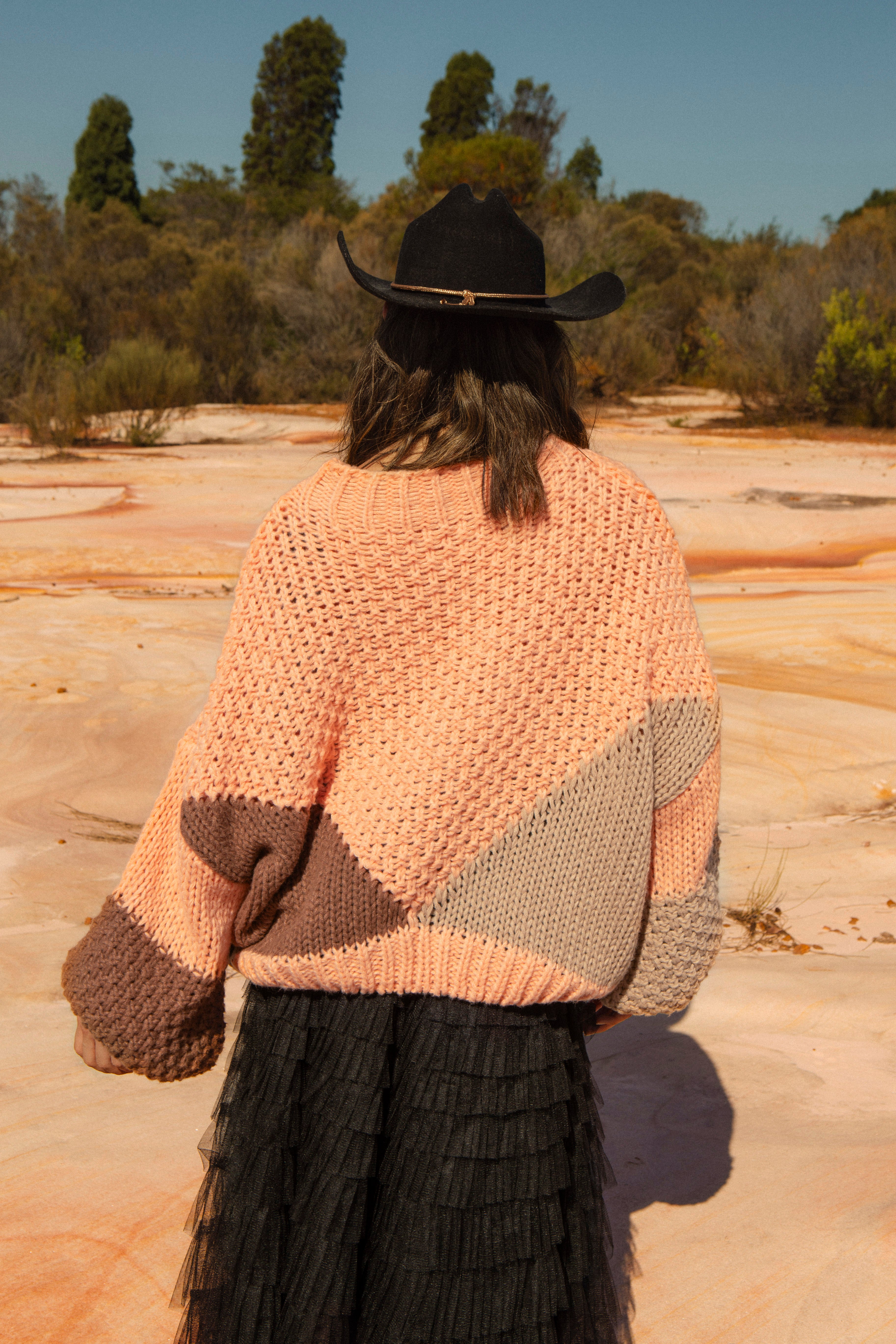 Wrangler Knit - Dune. Rear View.
