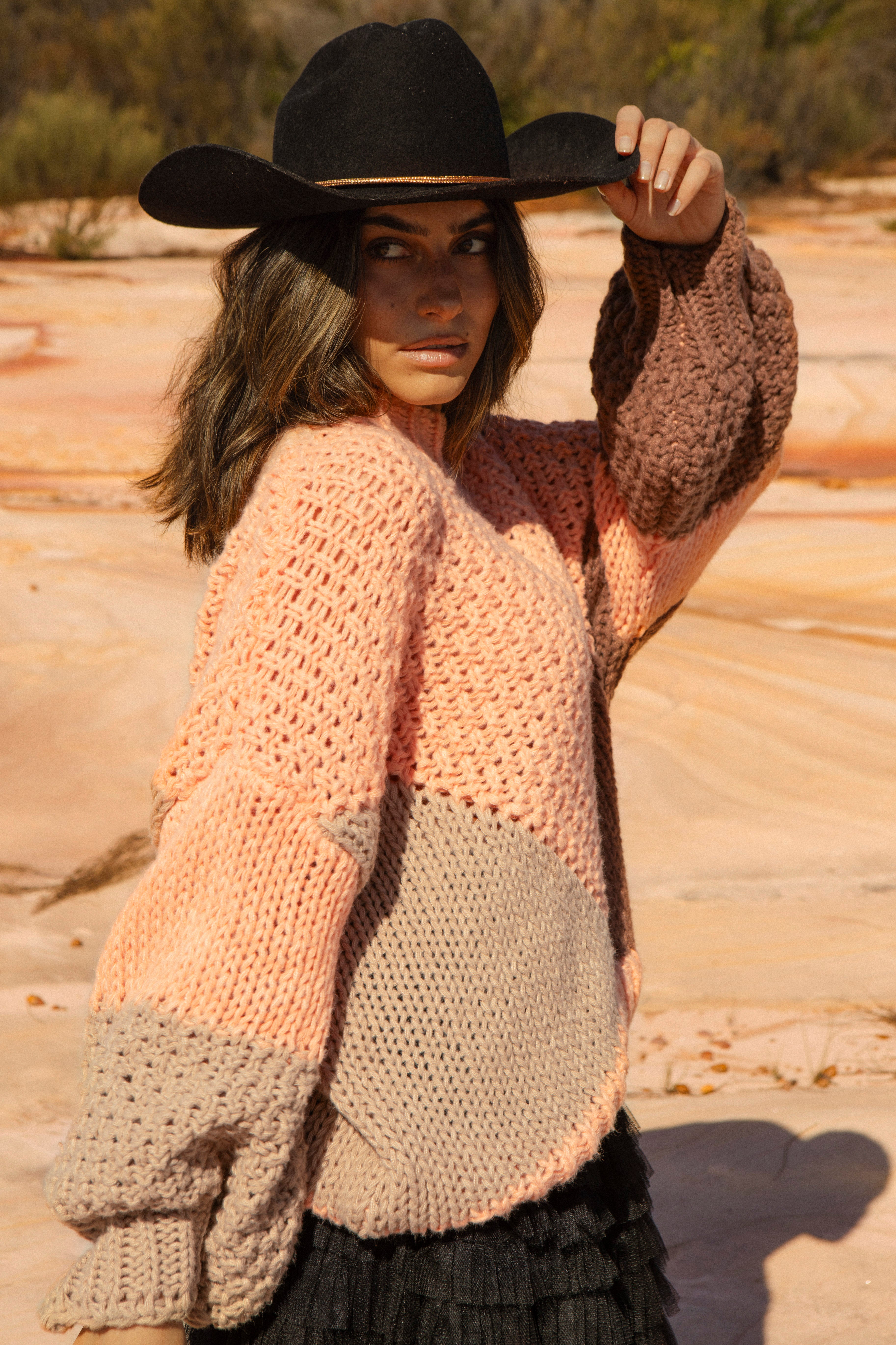 Wrangler Knit - Dune. Chunky style sweater.