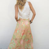 Xanadu Linen Skirt Blush Rear View