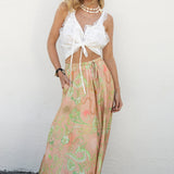 Xanadu Linen Skirt Blush worn with Tilly Camisole