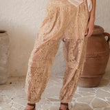 Zahlie Harem Pants Nude Lace - champagne coloured pant with short lining crafted from delicate lace