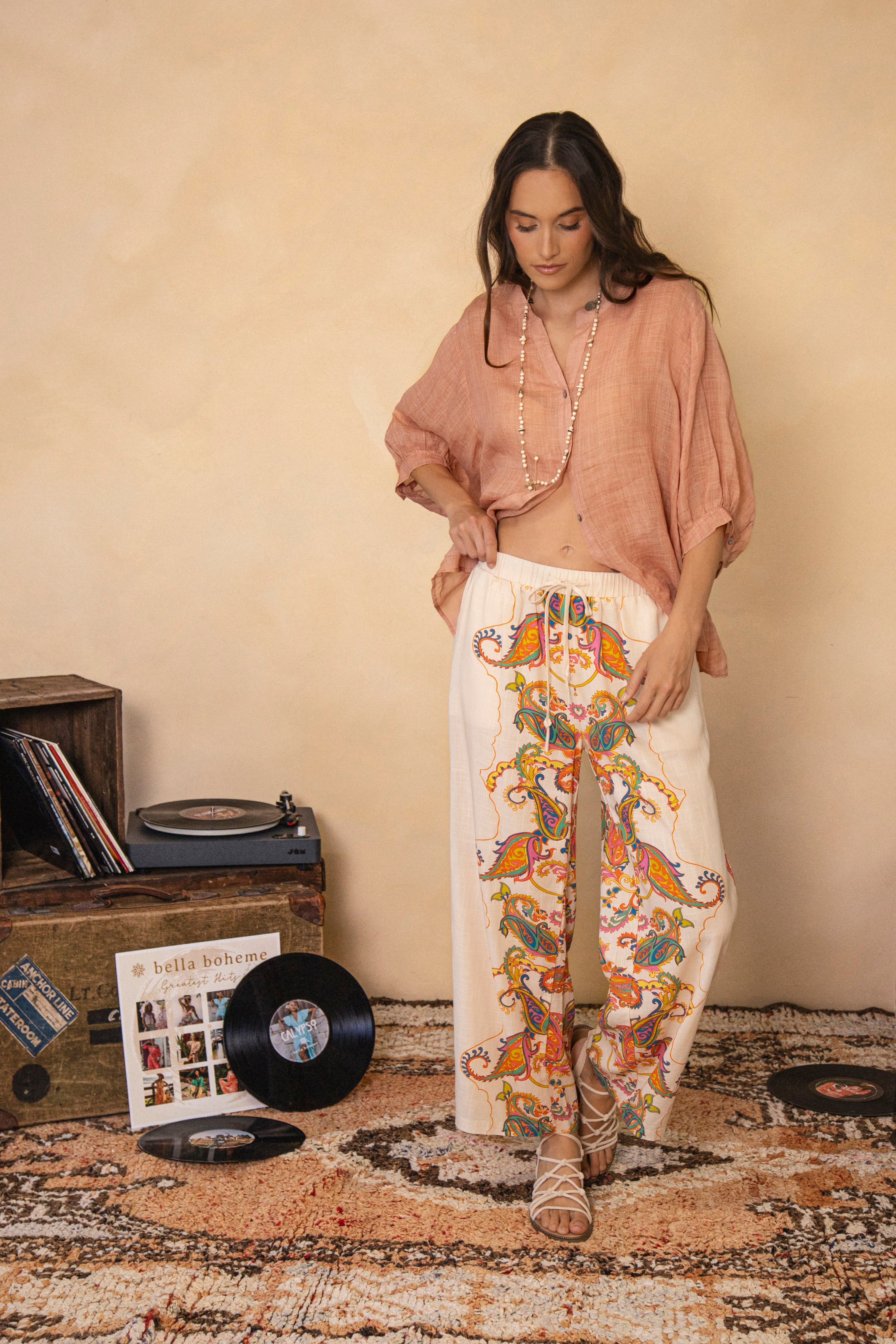 Zimmie Linen Pant Front View