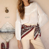 Zimmie Peasant Blouse - White