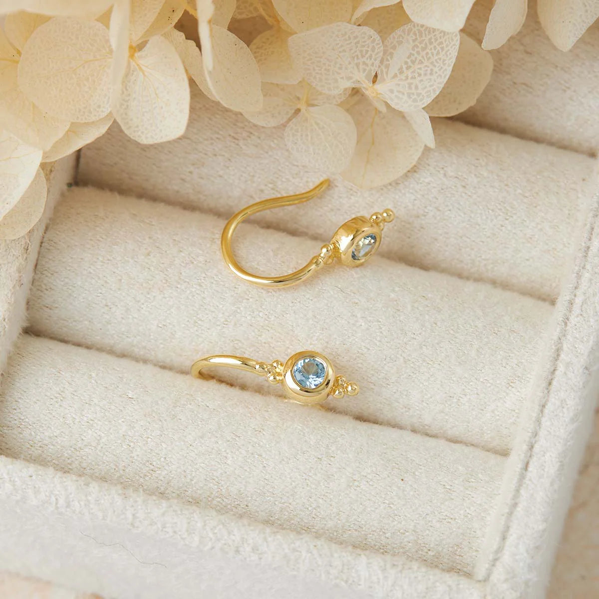 Glisten Blue Topaz Earrings Gold