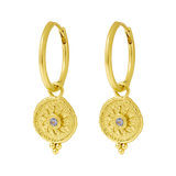 Helios Blue Topaz Huggies Gold