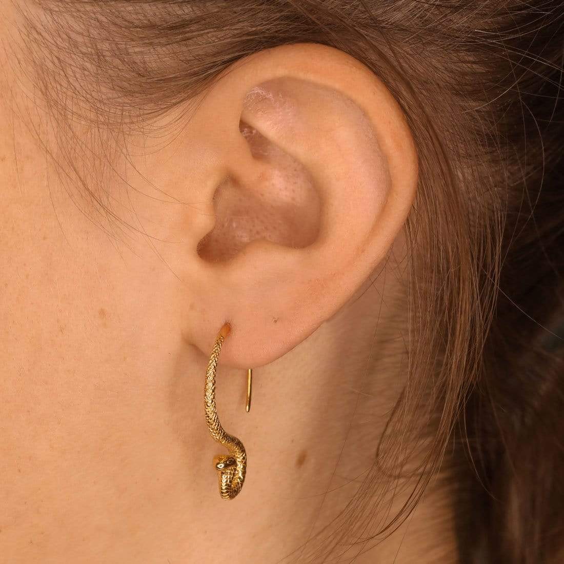 Cobra Hoop Gold Earrings