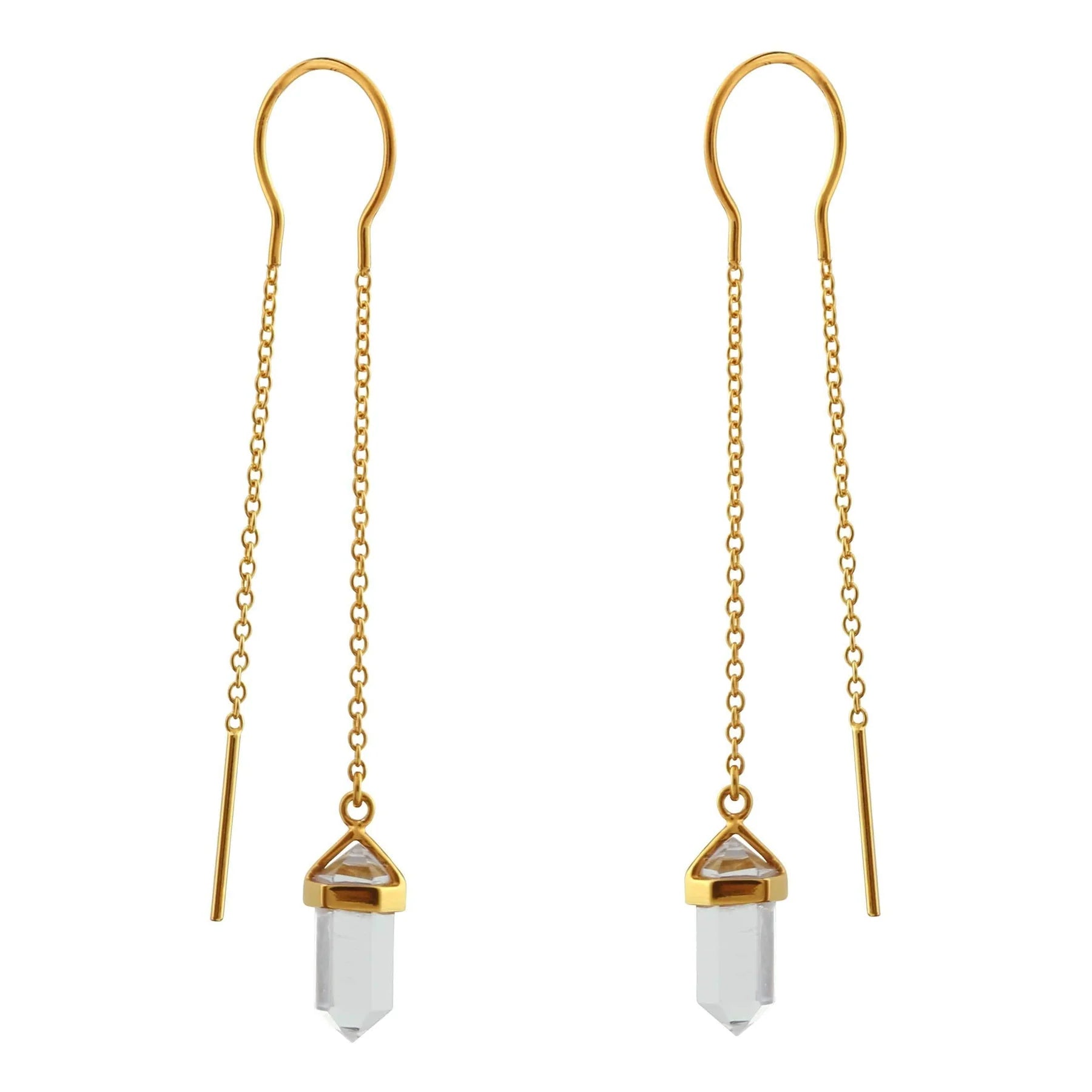 Midsummer Star Gold Starlight Crystal Threader Earrings