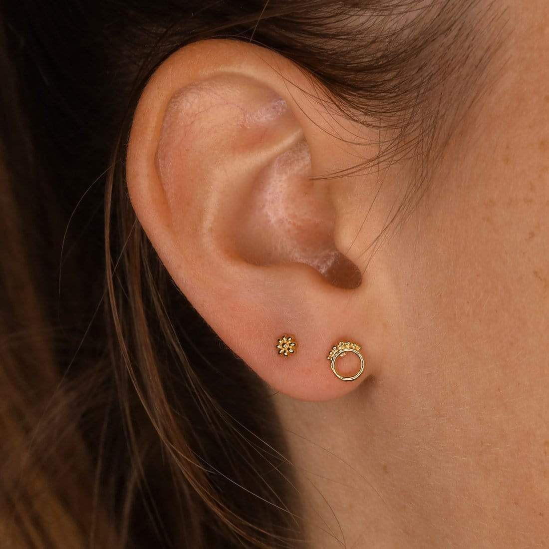 Midsummer Star Gold Wild Flower Studs