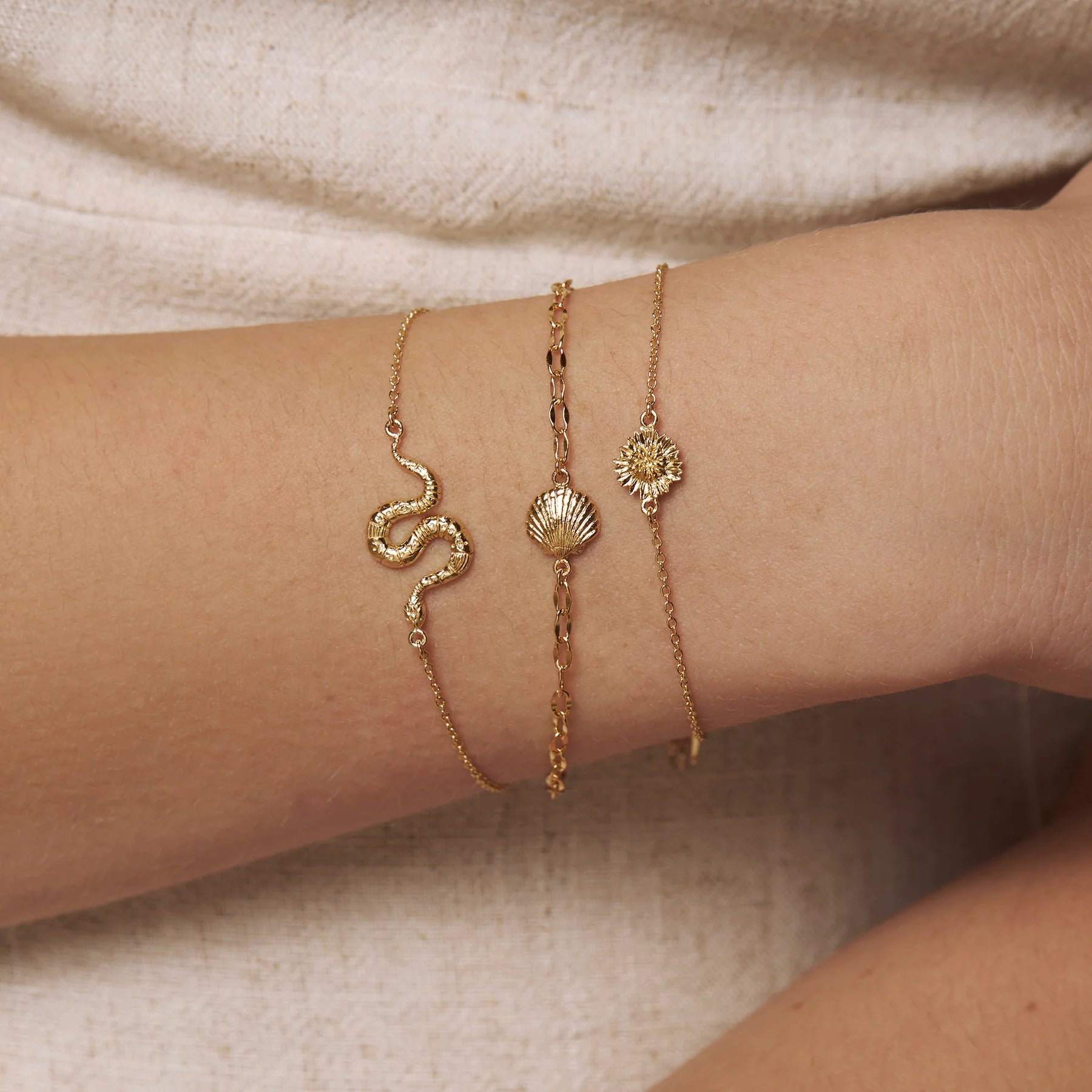 Wild Sunflower Bracelet  Gold