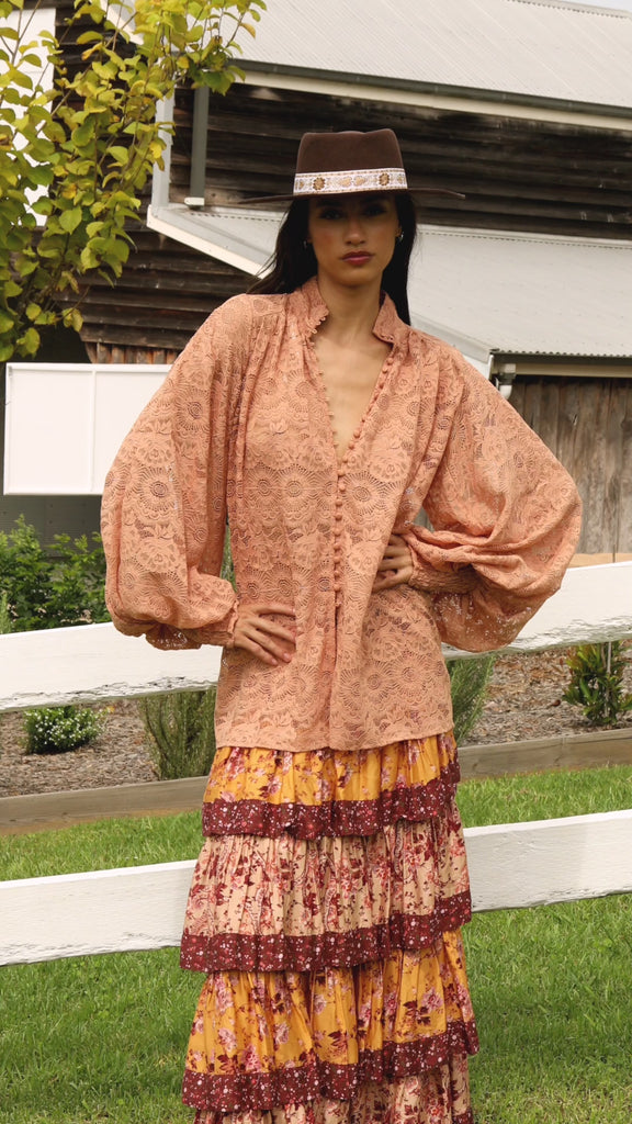 Margot Lace Blouse Terracotta