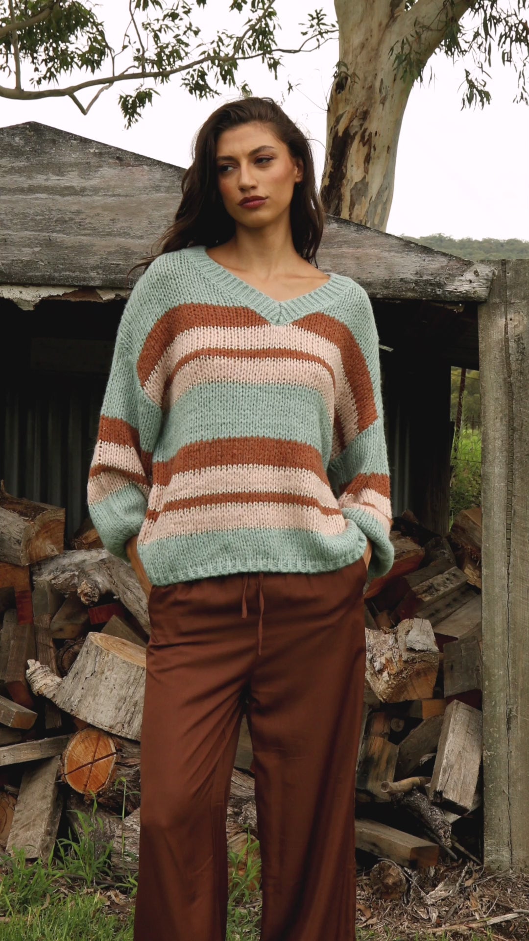 Soren V-Neck Jumper - Pistachio