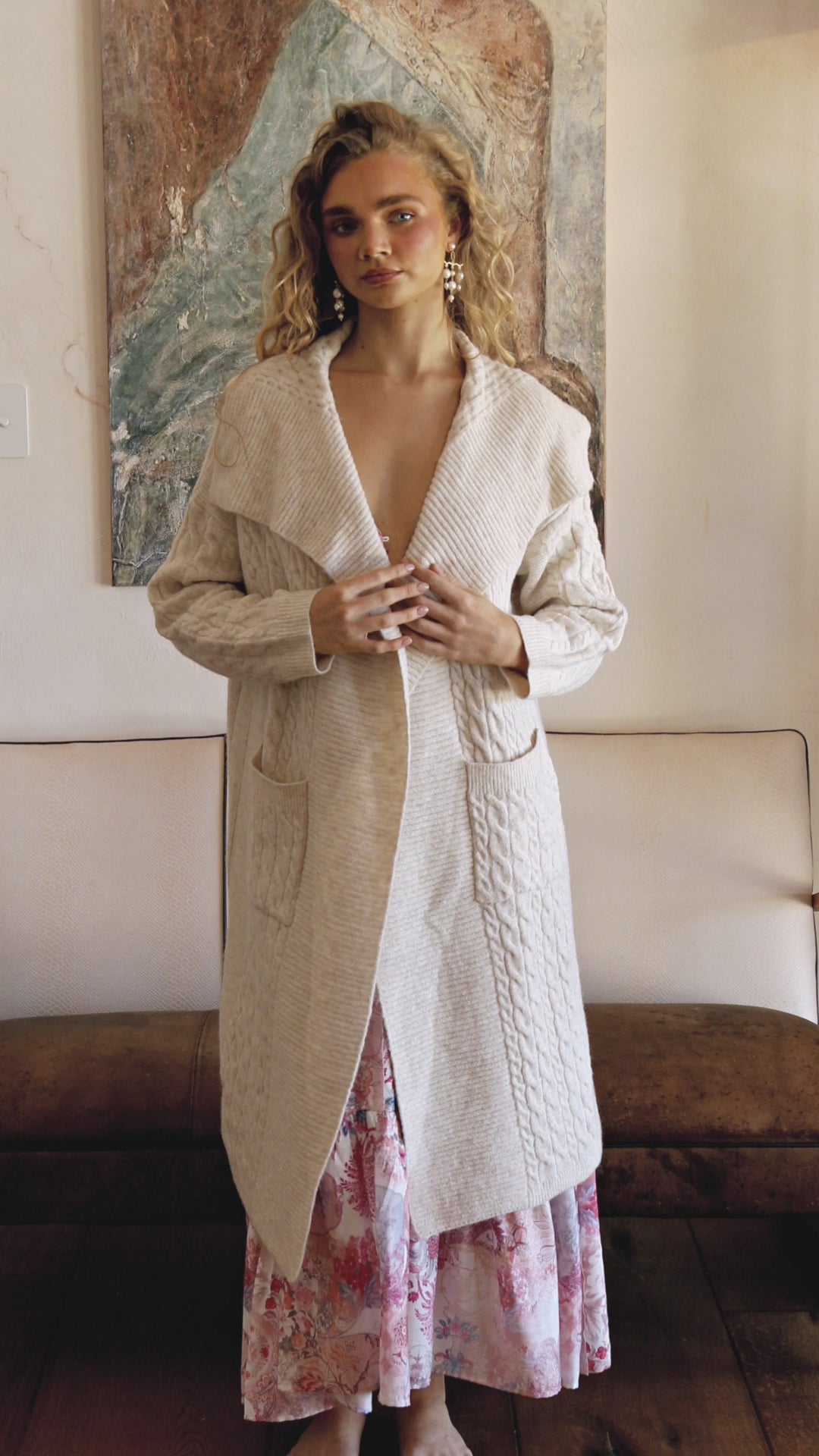 Hunter Slouch Cardi - Oat