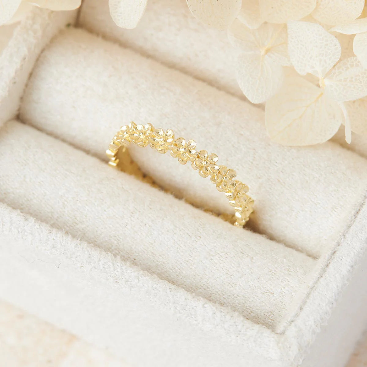 Blossom Chain Ring Gold