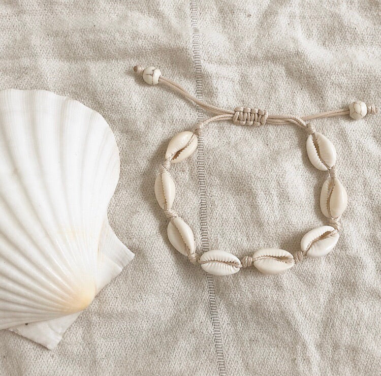 Siren Bracelet - bracelet made from white cowrie shells