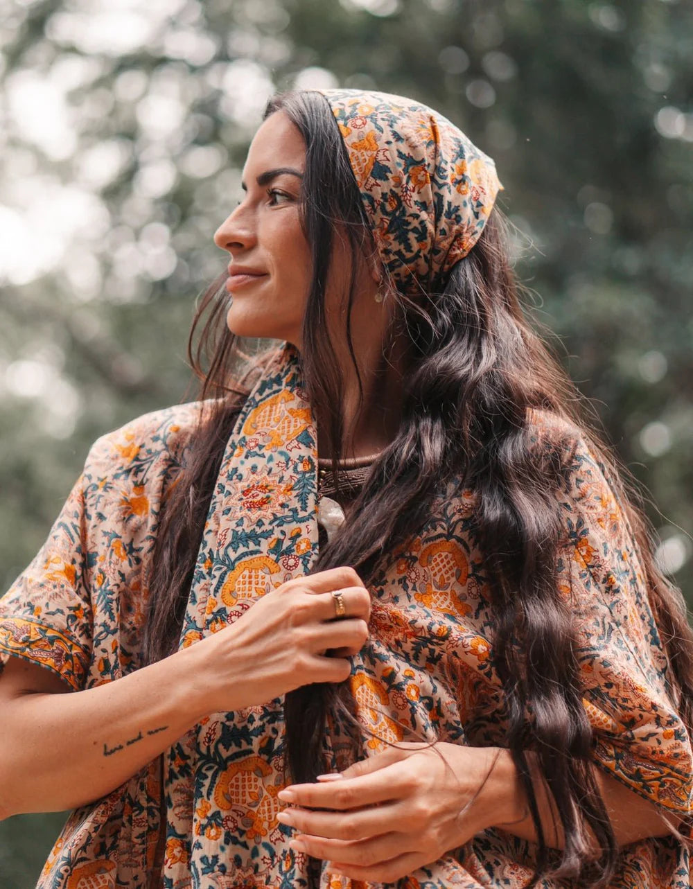 Block Print Scarf - Saffron