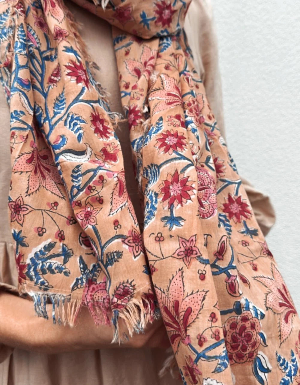 Block Print Scarf - Rose