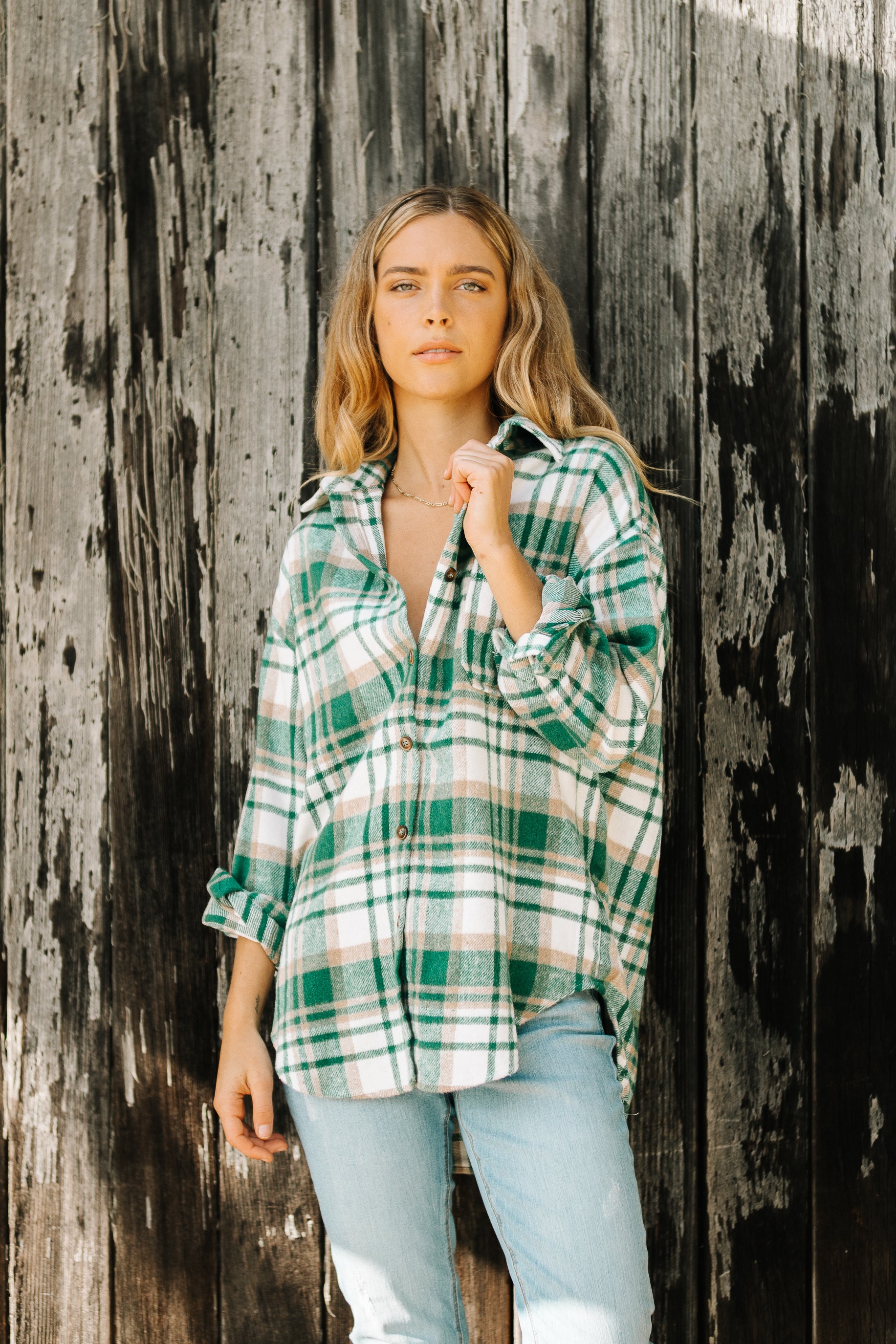Holly Flannel Shirt - Emerald