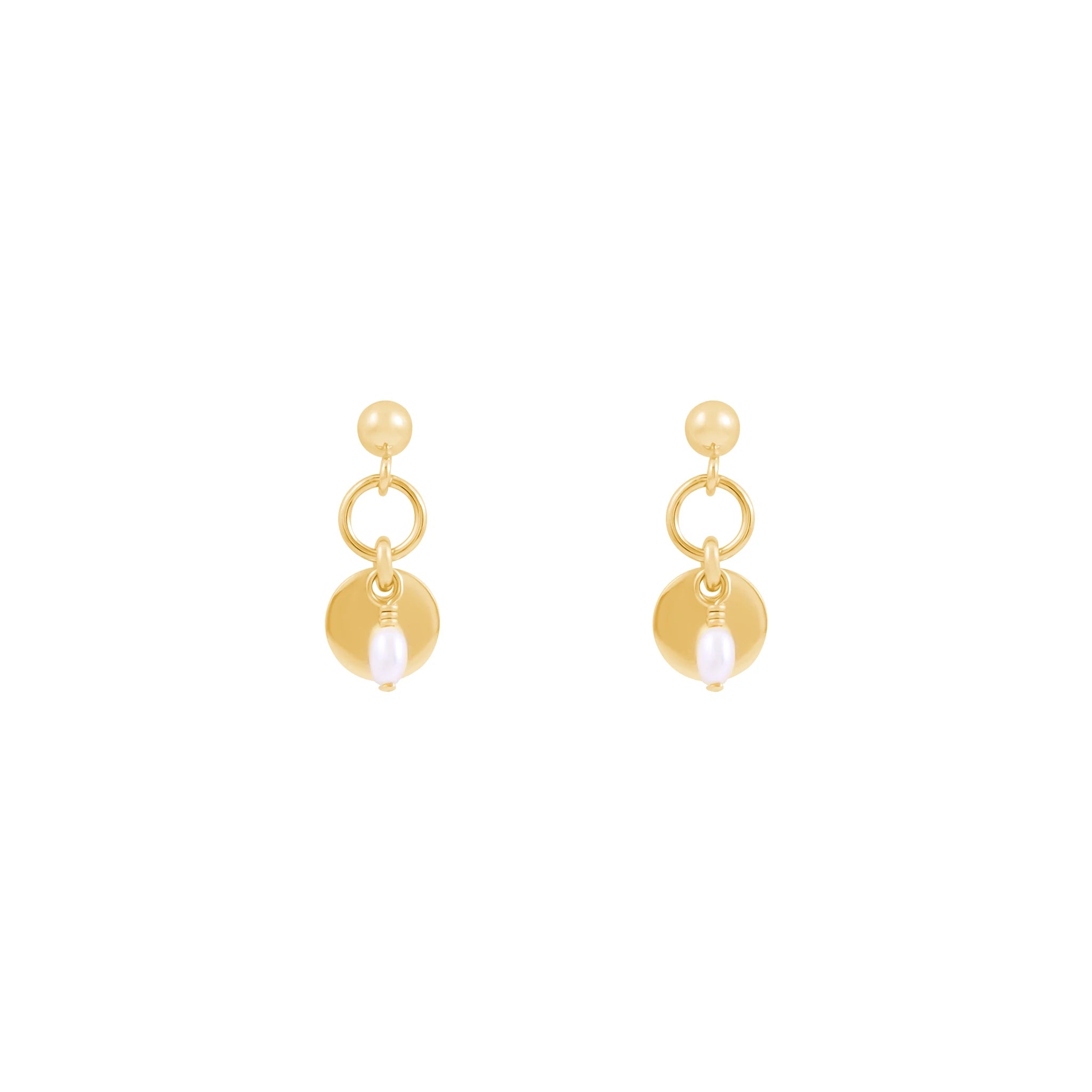 Sia Freshwater Pearl Earrings - Gold